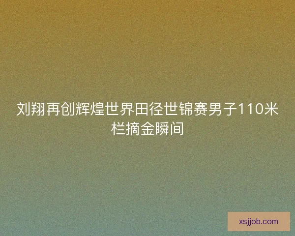刘翔再创辉煌世界田径世锦赛男子110米栏摘金瞬间