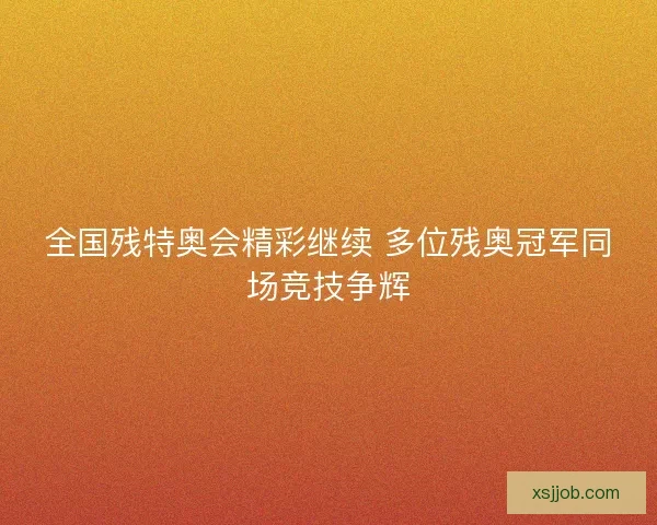 全国残特奥会精彩继续 多位残奥冠军同场竞技争辉